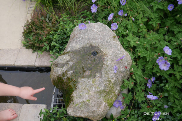 08 De tuinen van Renee Koen kinderen en water in de tuin grote kei Alkmaar